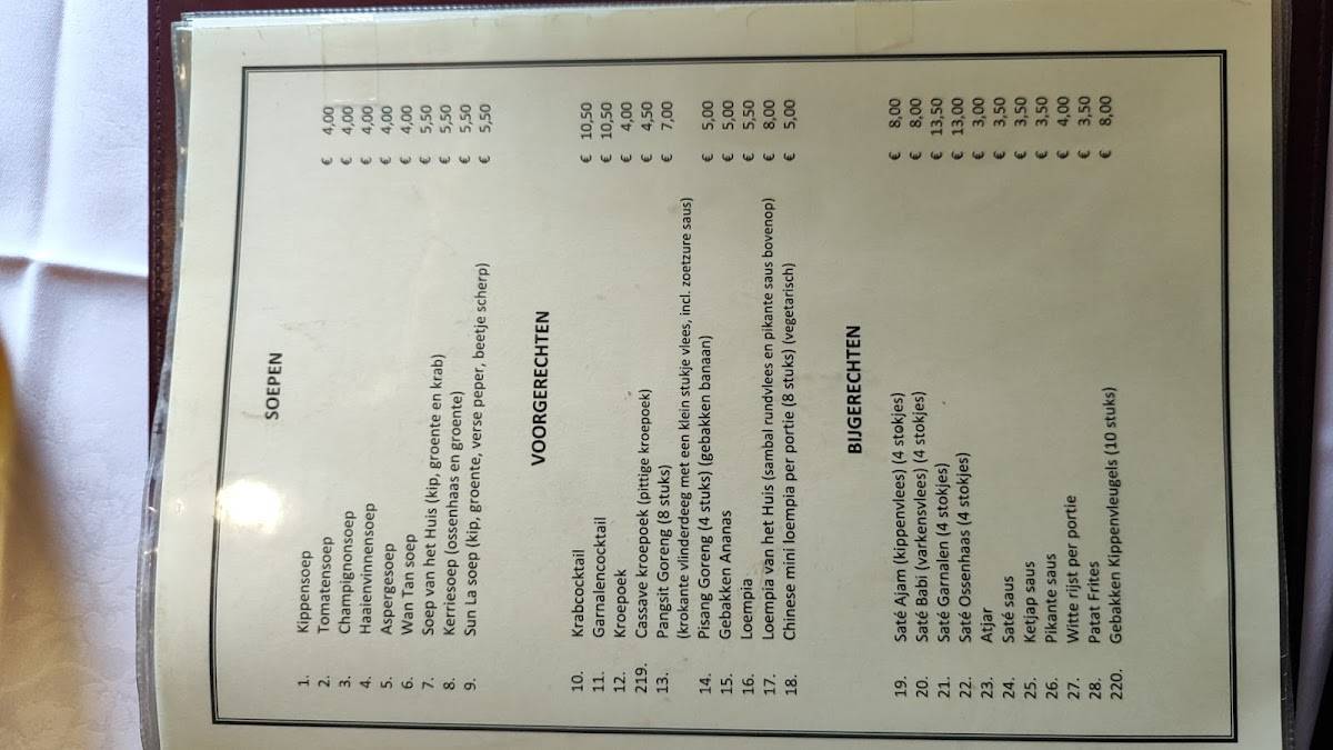 Chinees Indisch Restaurant China меню