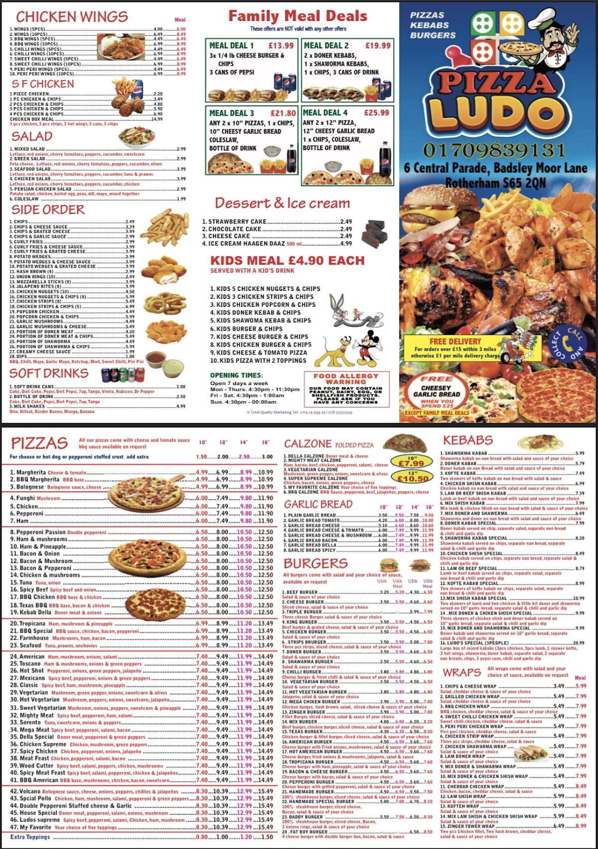 Ludo’s Pizza Rotherham меню