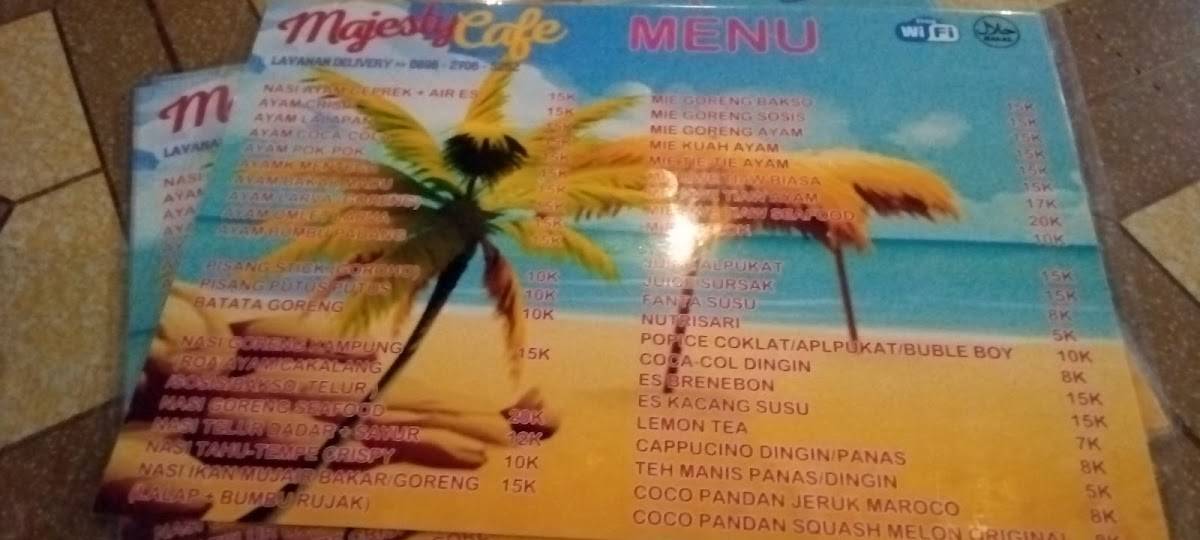 Majesty Kafe меню