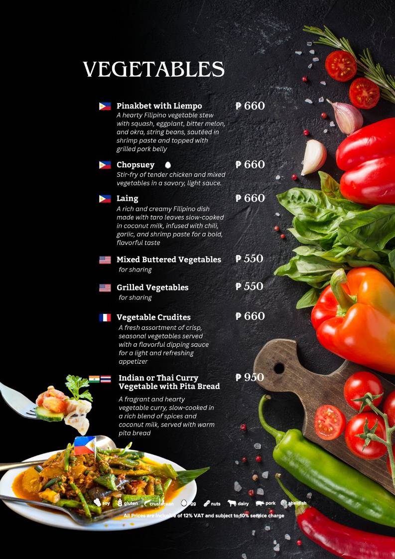 Ambassador's Al Fresco Restaurant меню