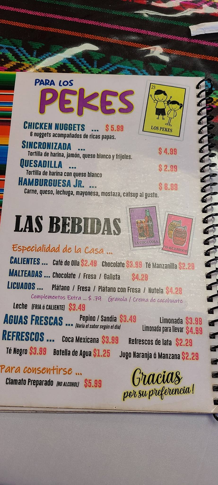 Margaritas Restaurant меню