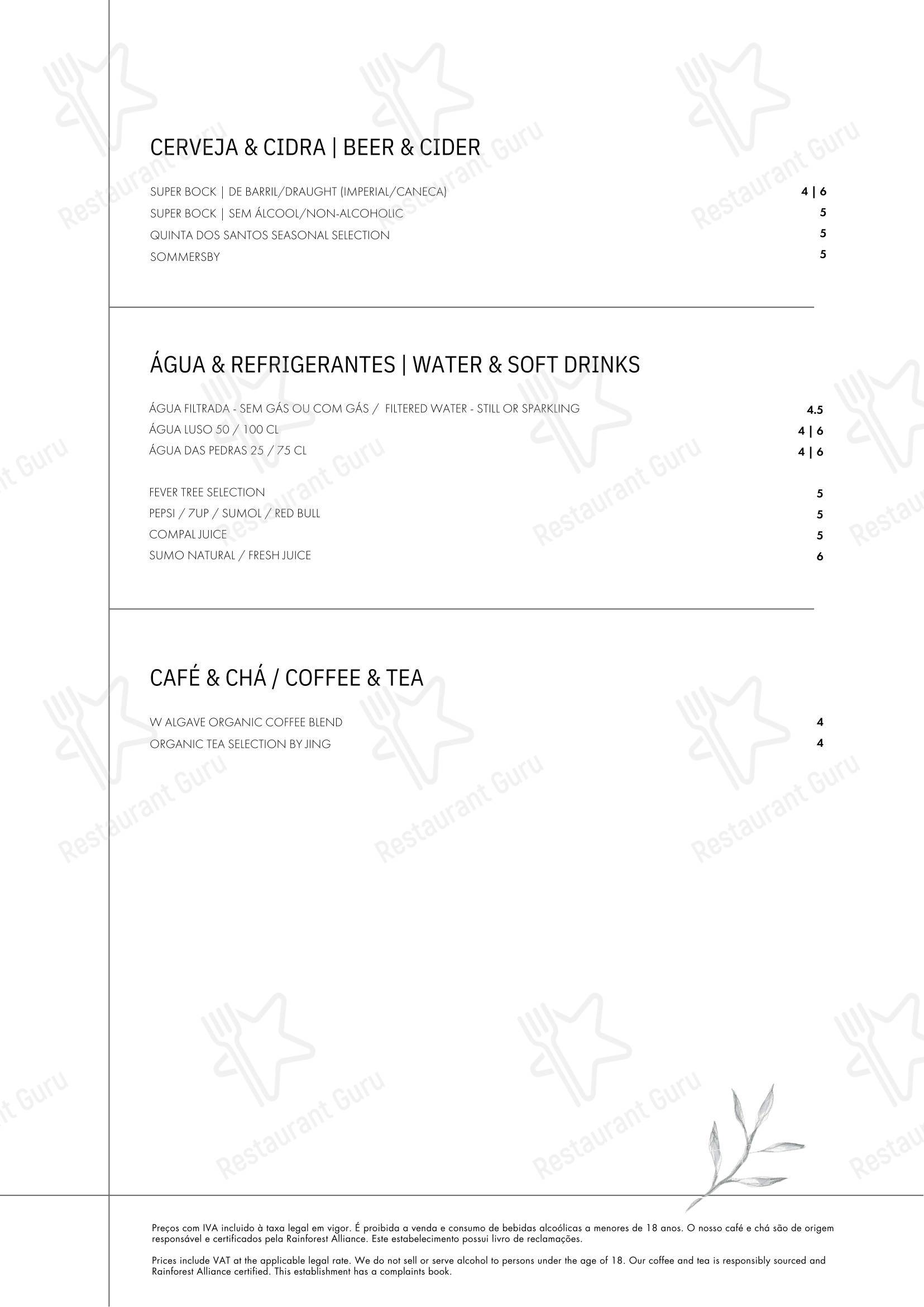 Меню ресторана Market Kitchen Algarve - 菜单