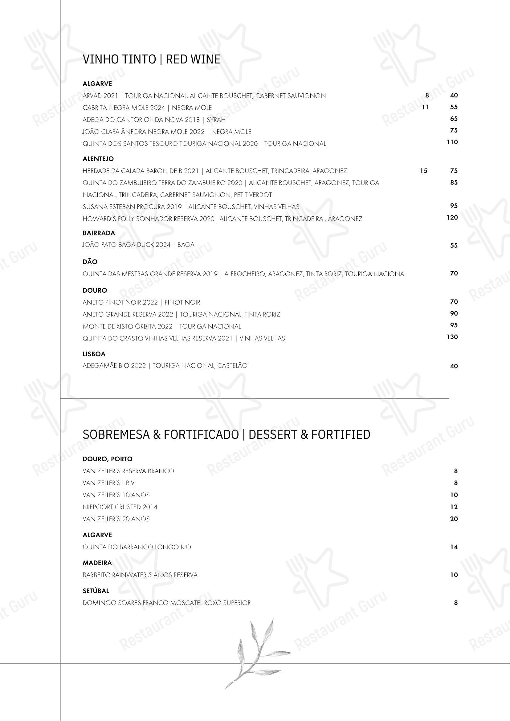Меню ресторана Market Kitchen Algarve - 菜单