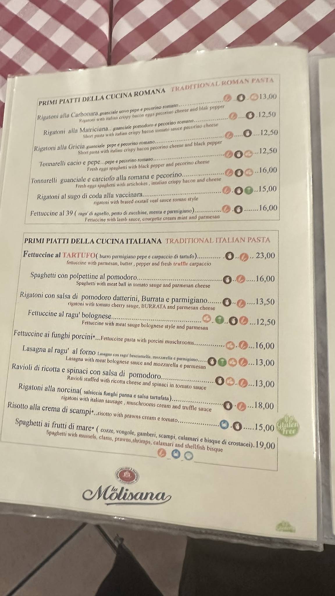 Massimo's Al 39 Restaurant меню