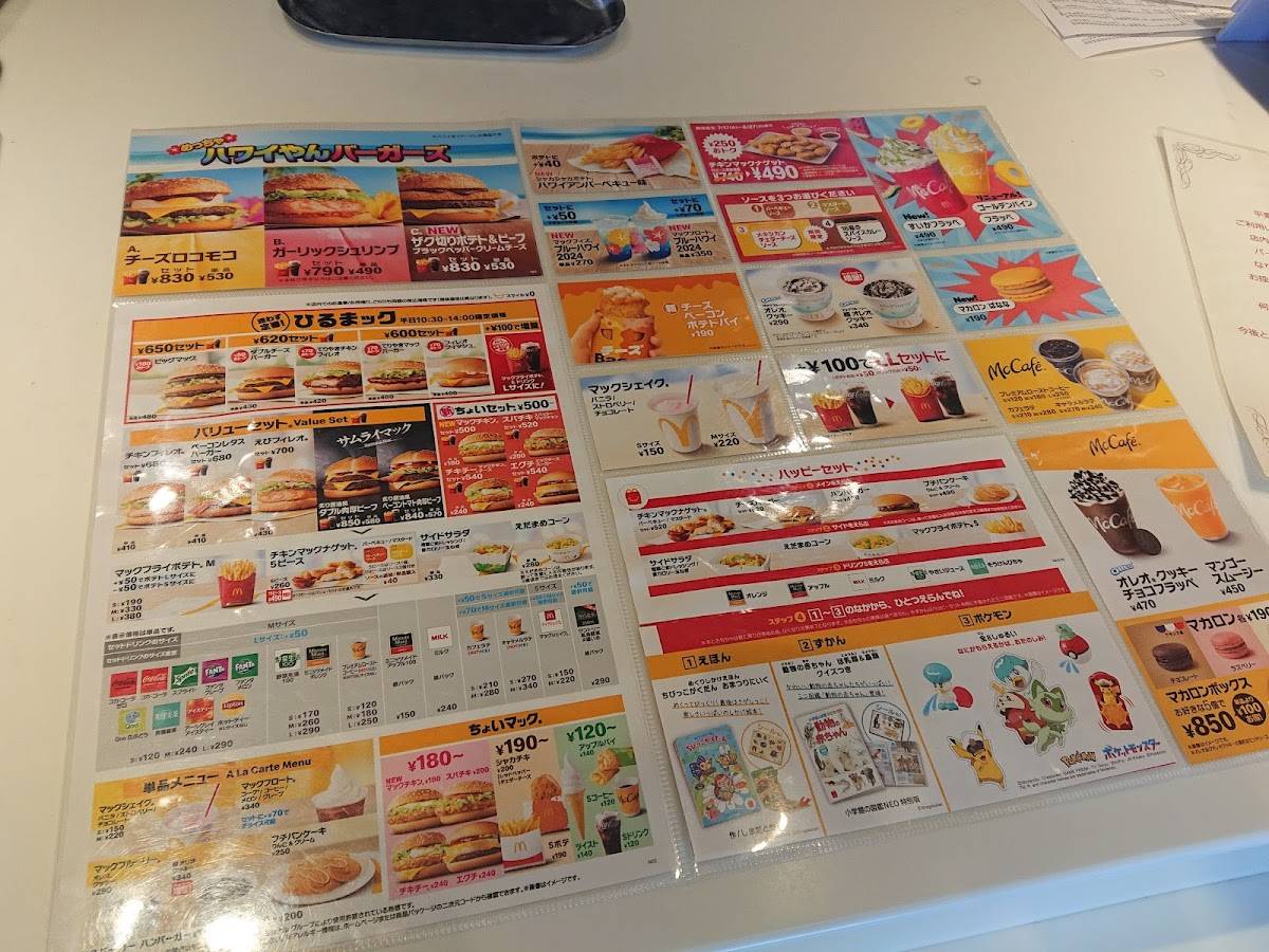 McDonald's меню