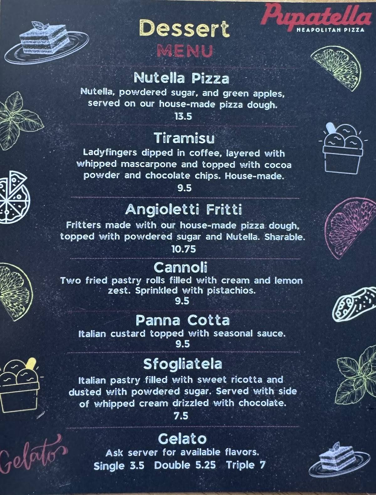 Pupatella меню
