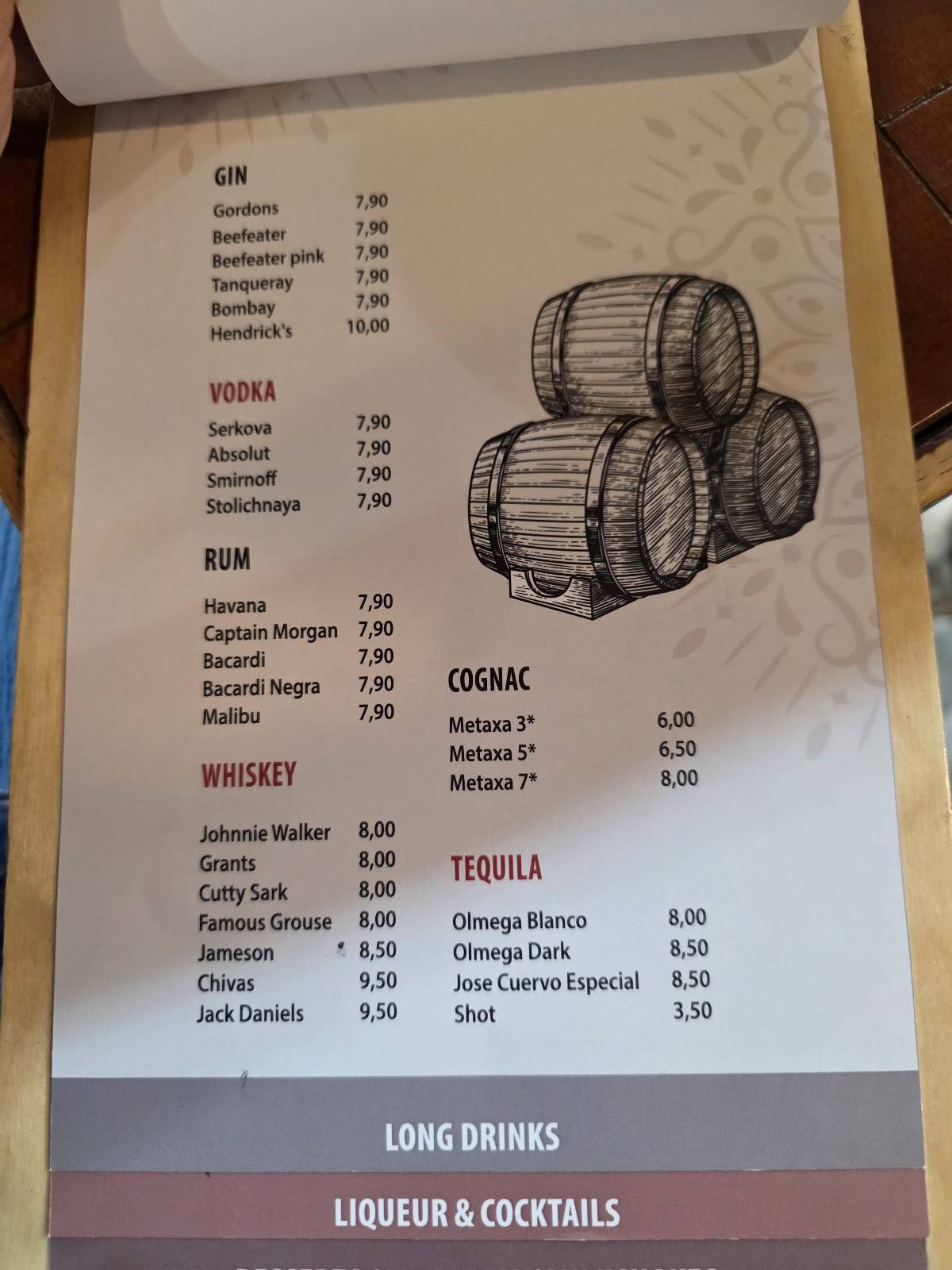 Mevlana Cafe & Shisha Bar Rhodes меню