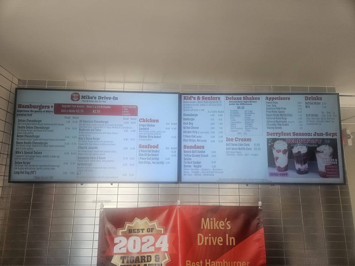 Mike’s Drive-In меню