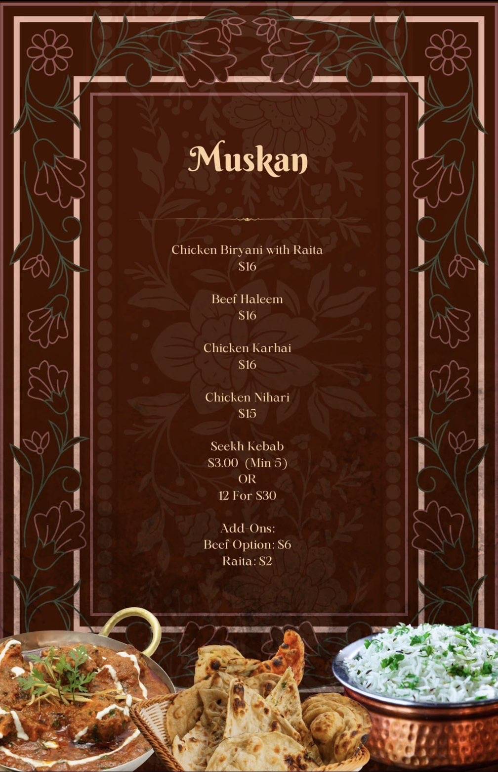 Muskan меню
