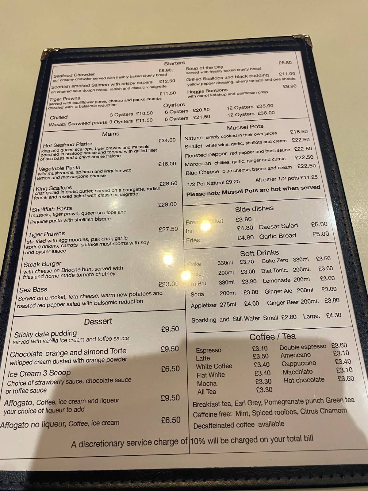 Mussel Inn Seafood Restaurant меню