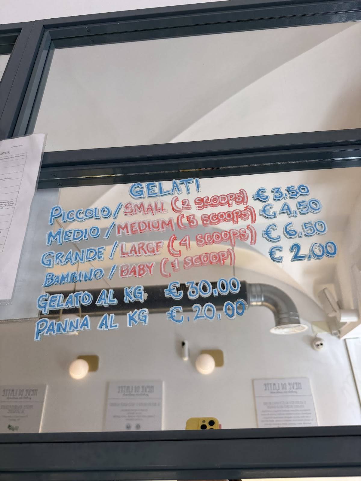 Neve di latte меню