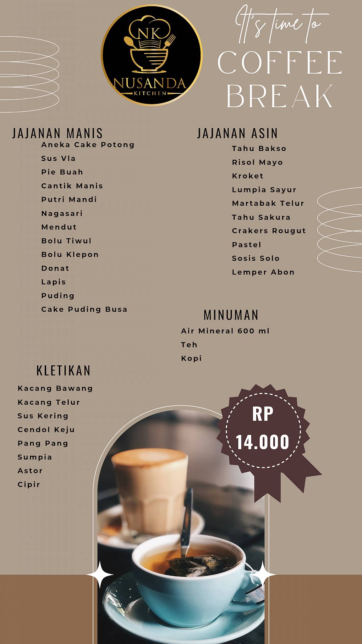 Nusanda Kitchen меню