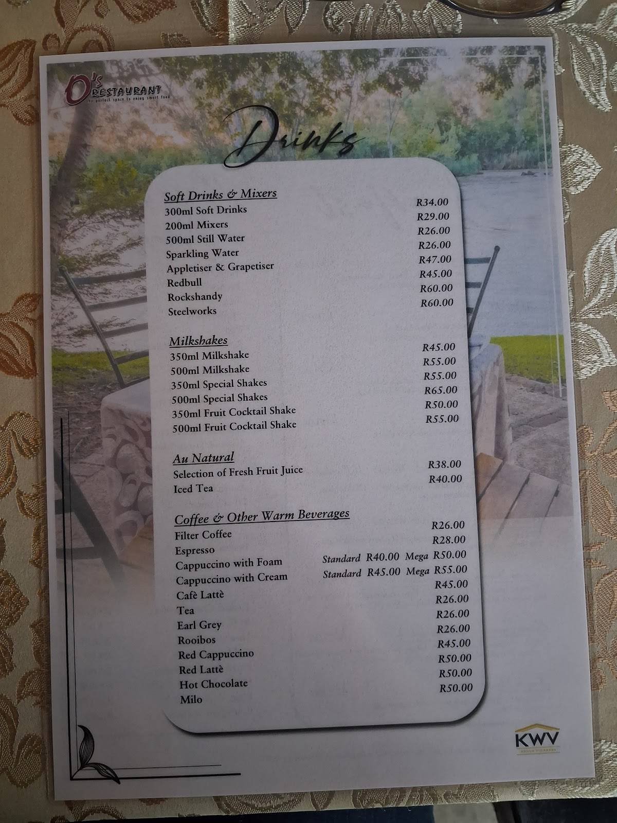 O'S Restaurant Parys меню