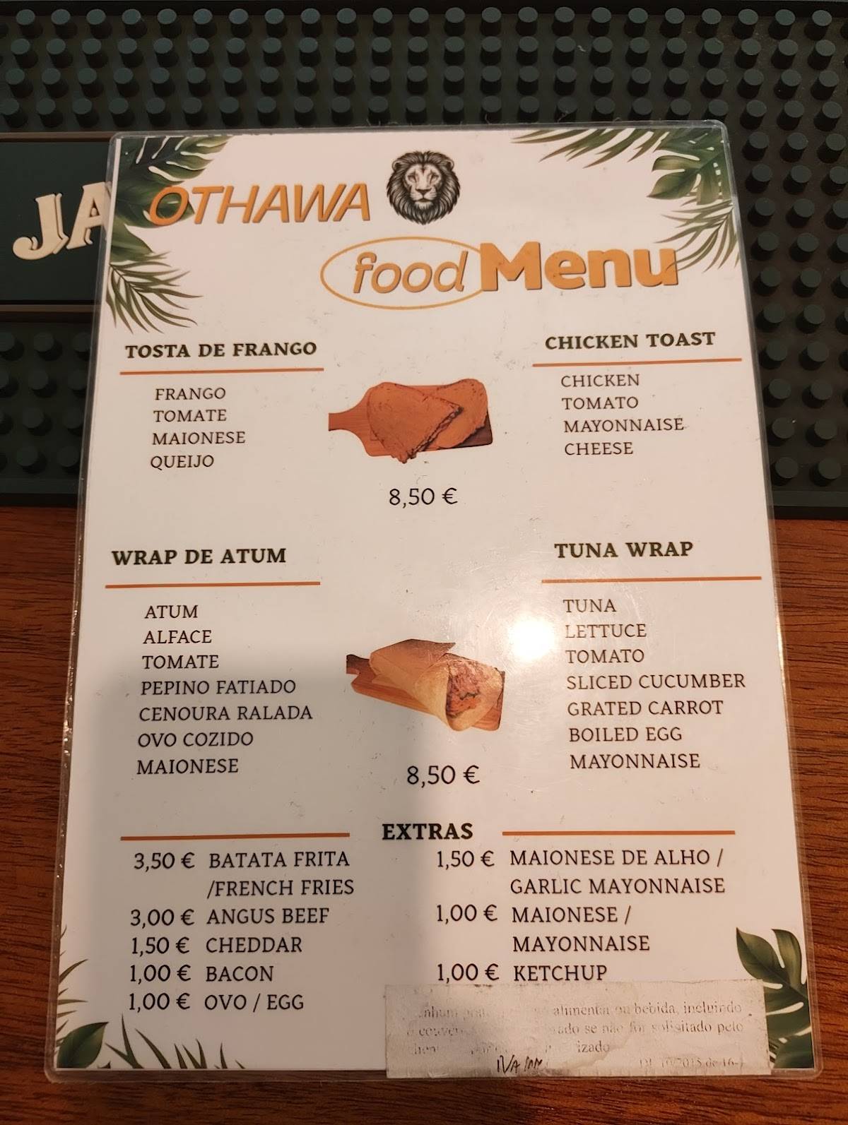 OTHAWA меню