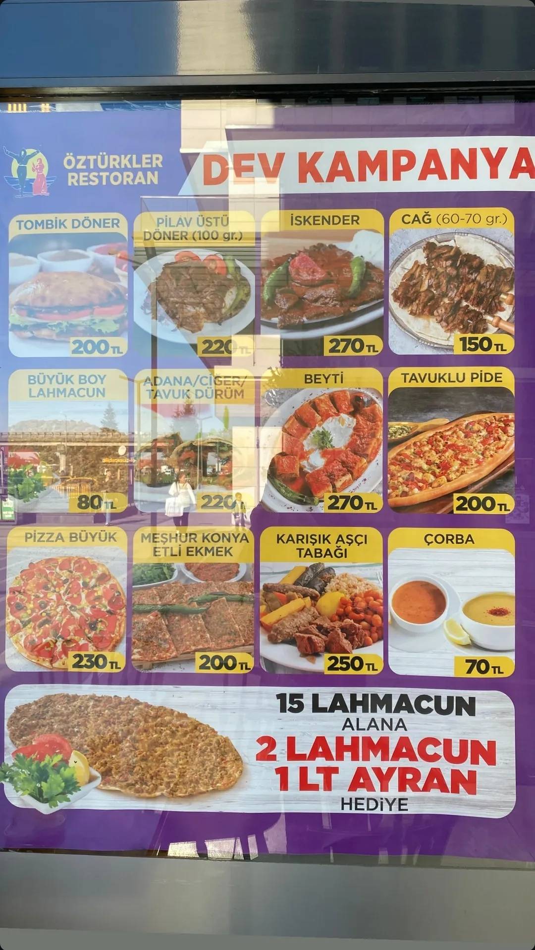 ÖZTÜRKLER RESTORAN меню
