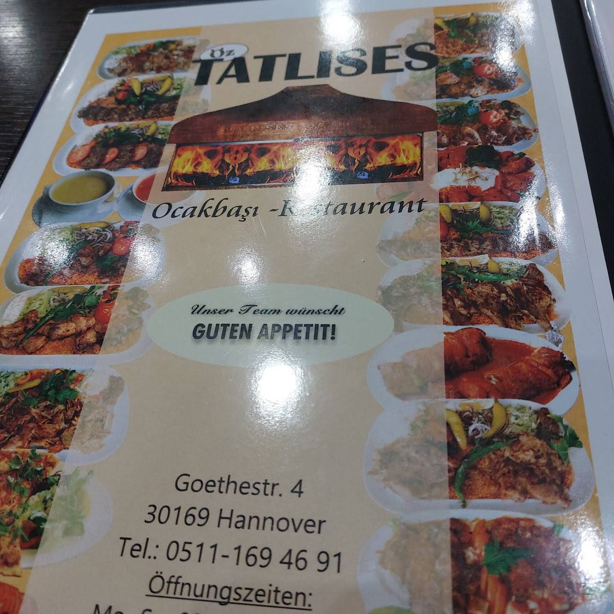 Öz Tatlises меню