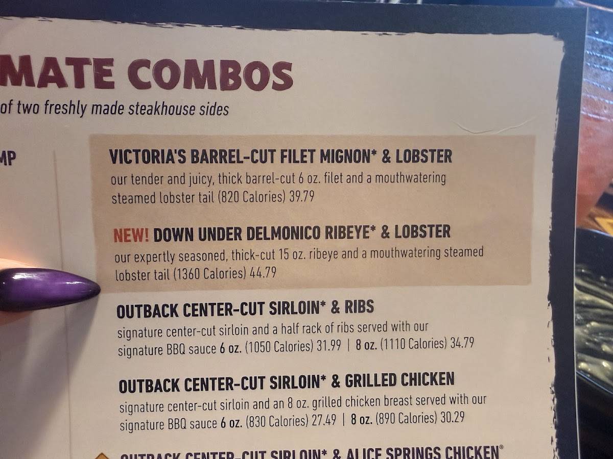 Outback Steakhouse меню