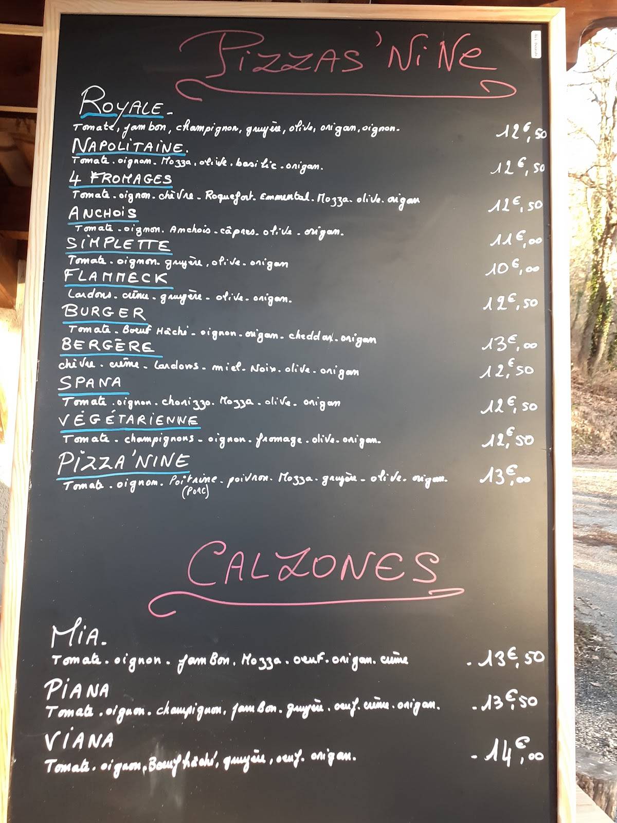 PIZZAS'NINE меню