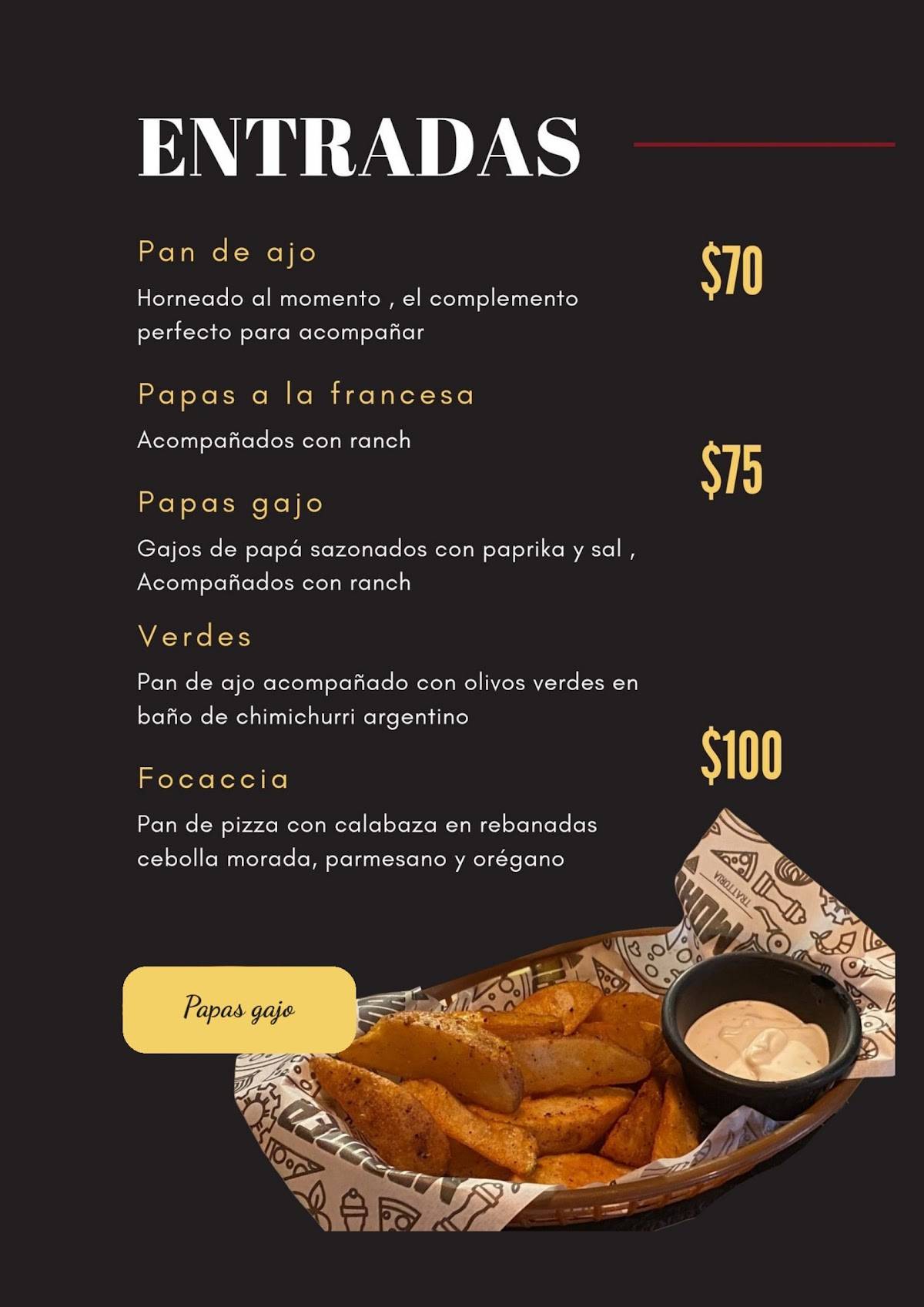 Trattoria y Pizzería Moroder меню