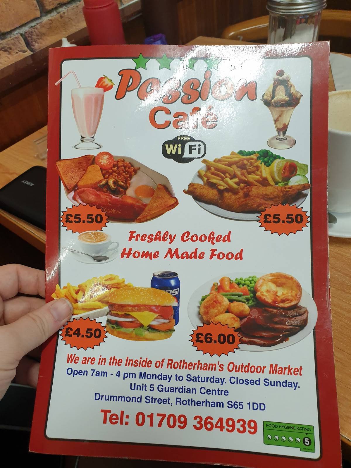 Passion Cafe меню
