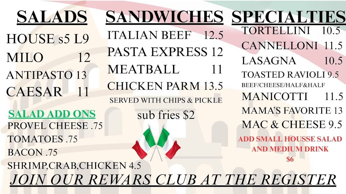 Pasta Express меню