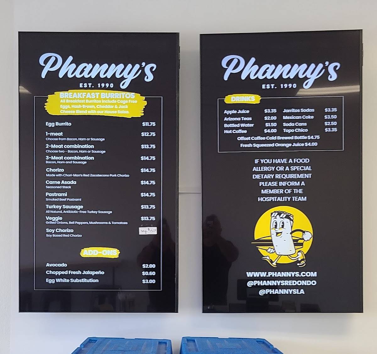 Phanny's меню