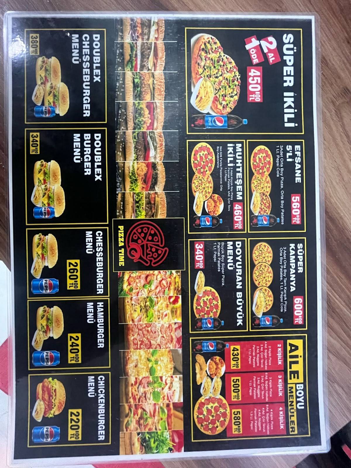 PİZZA TİME меню