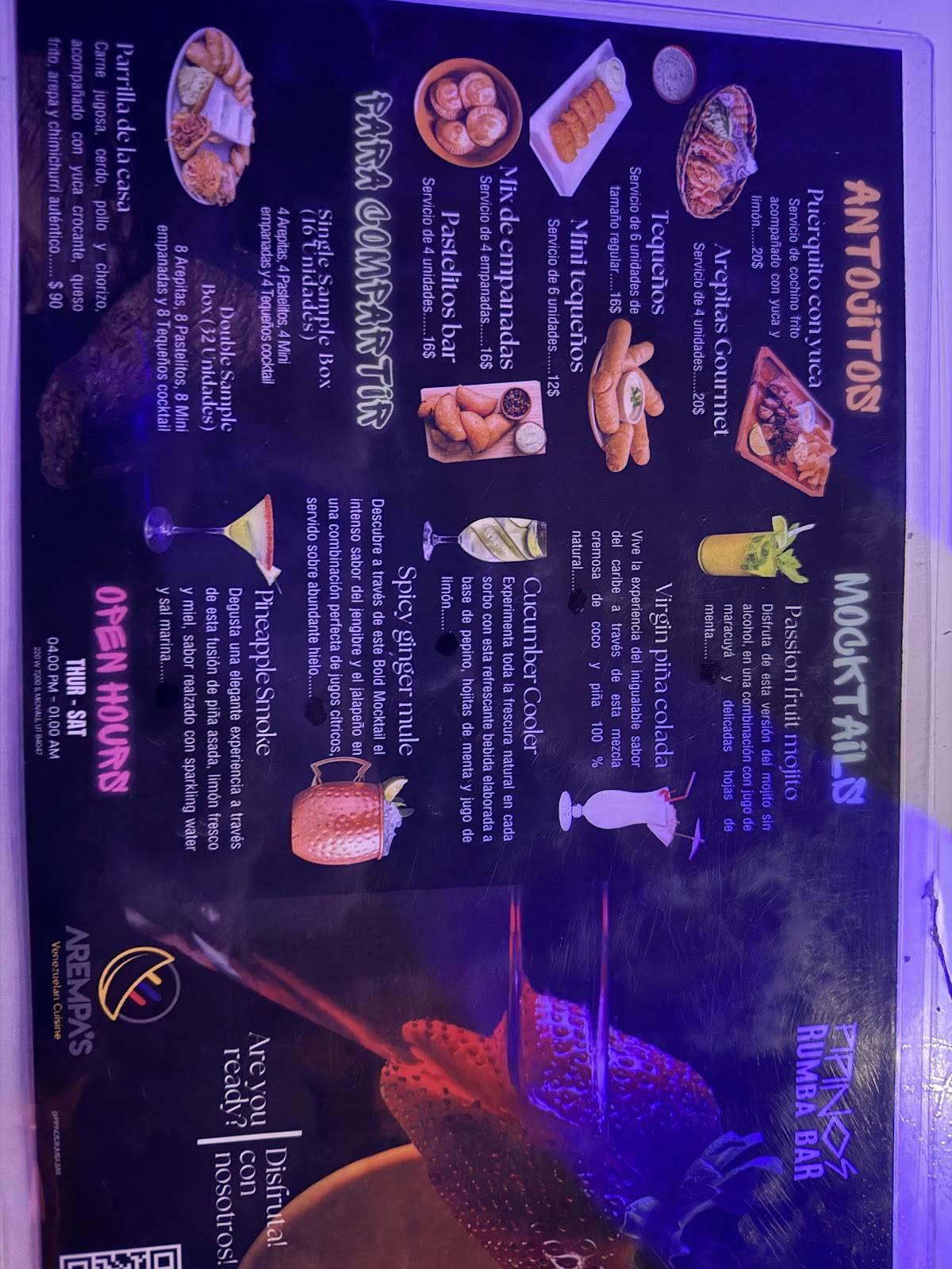Pipinos Rumba bar меню