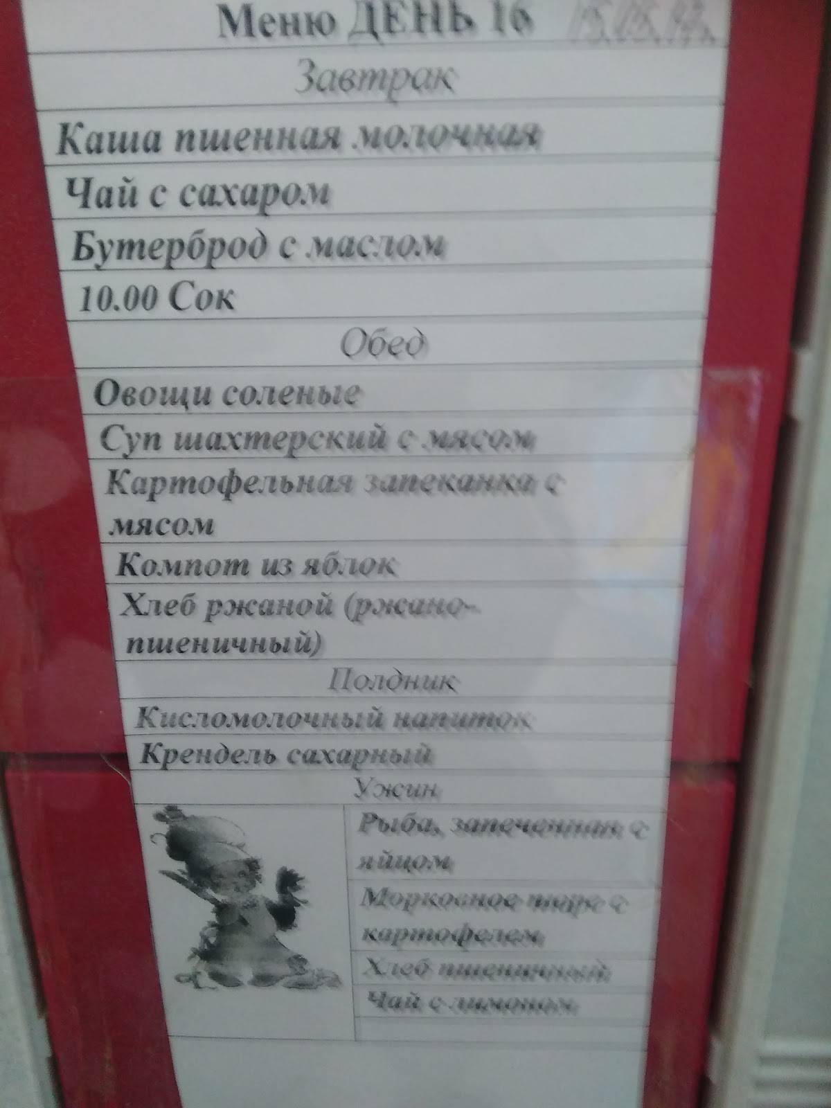 ПИЦЦА-БАР, кафе быстрого питания меню