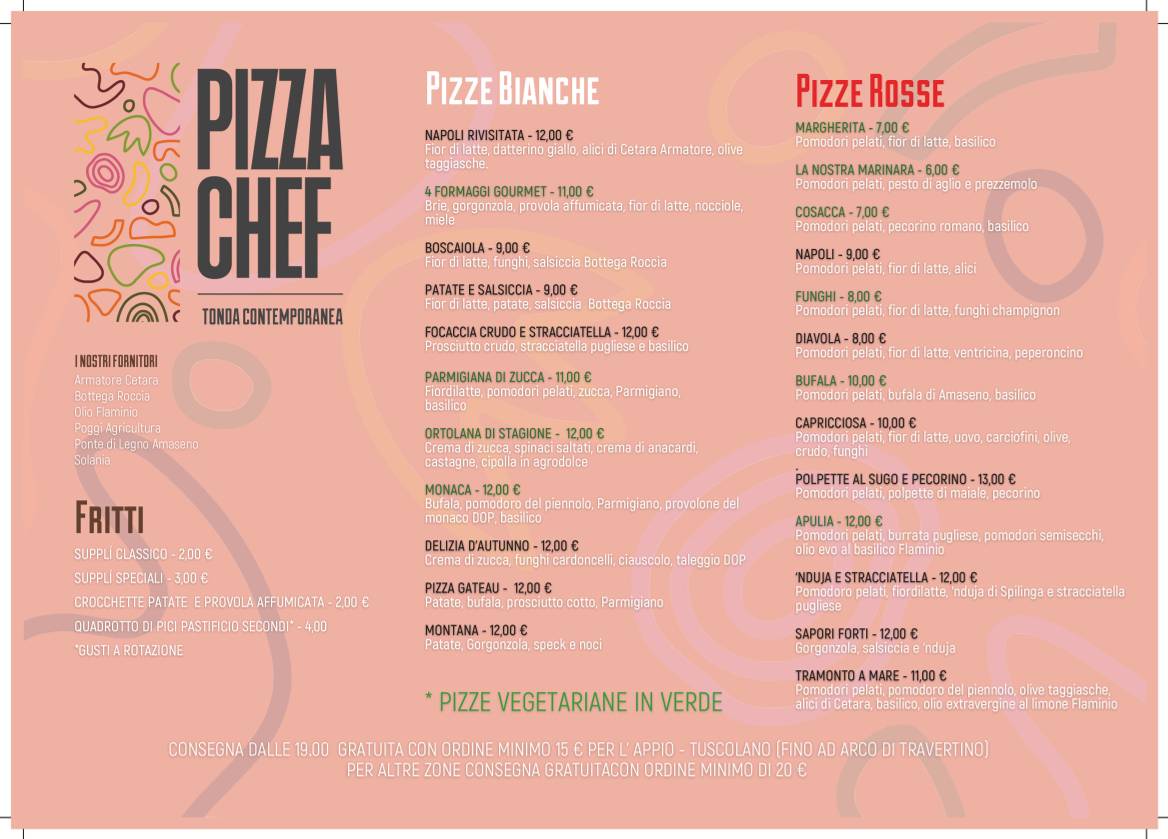 Pizza Chef Roma меню