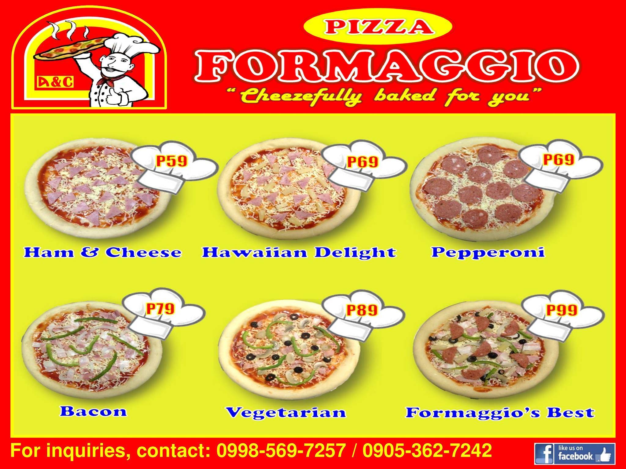 Pizza Formaggio меню