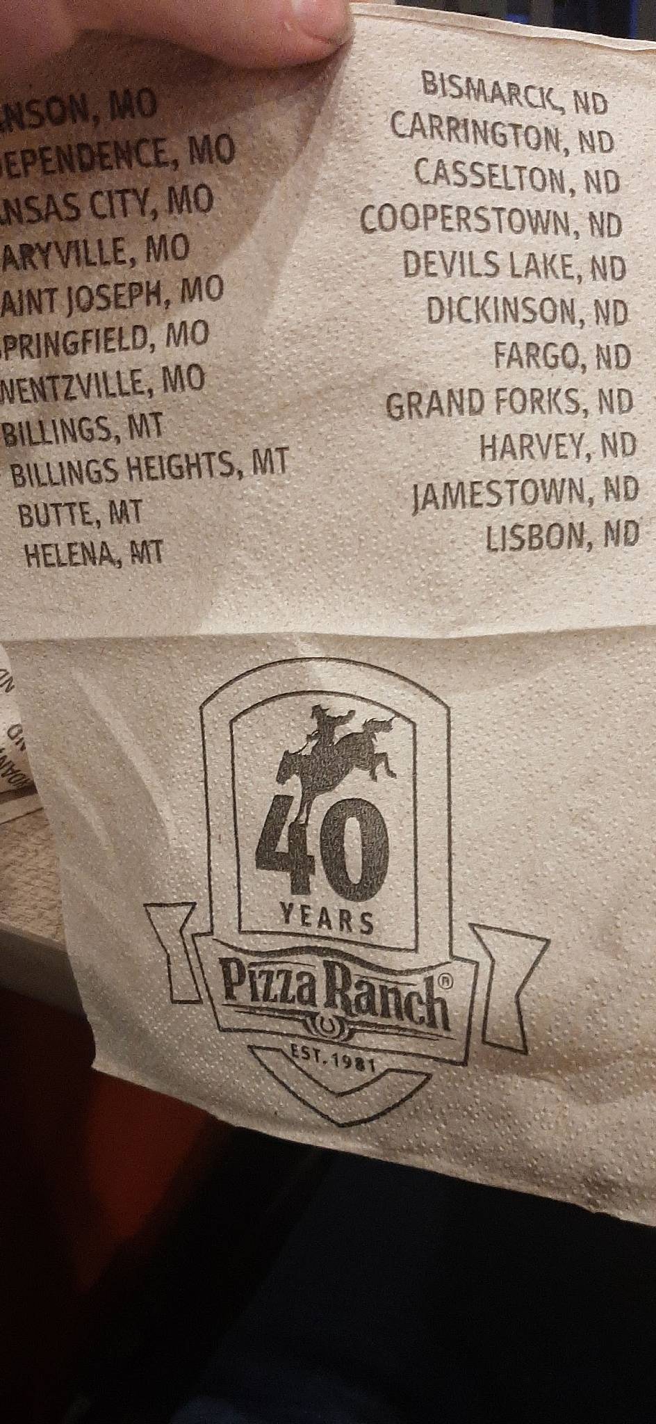 Pizza Ranch меню