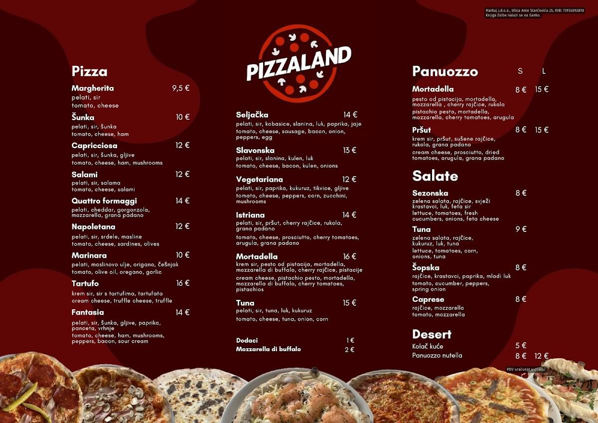 Pizzaland меню