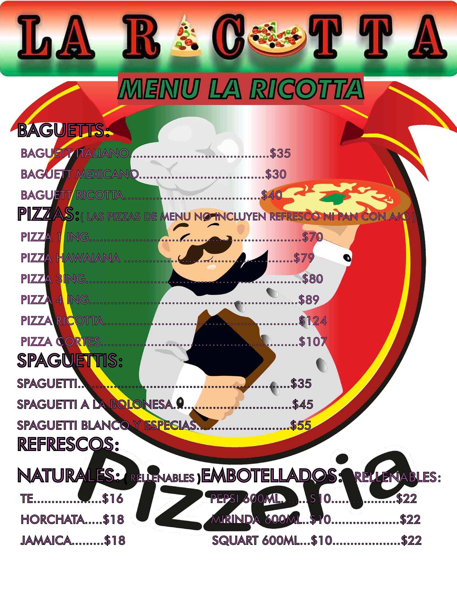 Pizzeria La Ricotta меню
