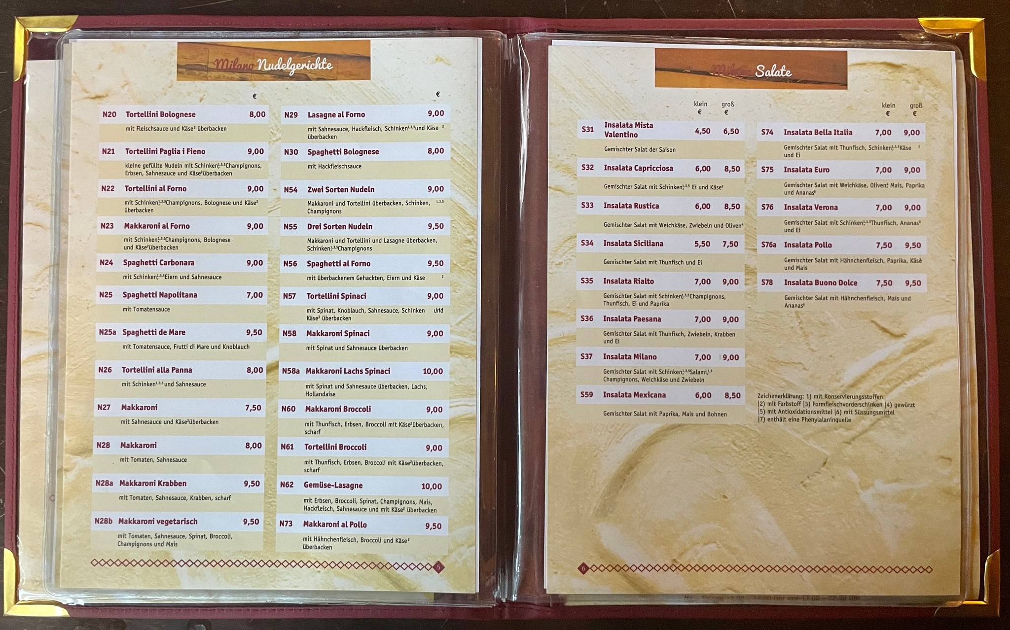 Pizzeria Milano меню
