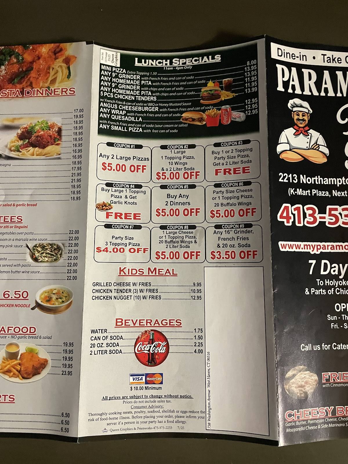 Paramount Pizza Slices меню