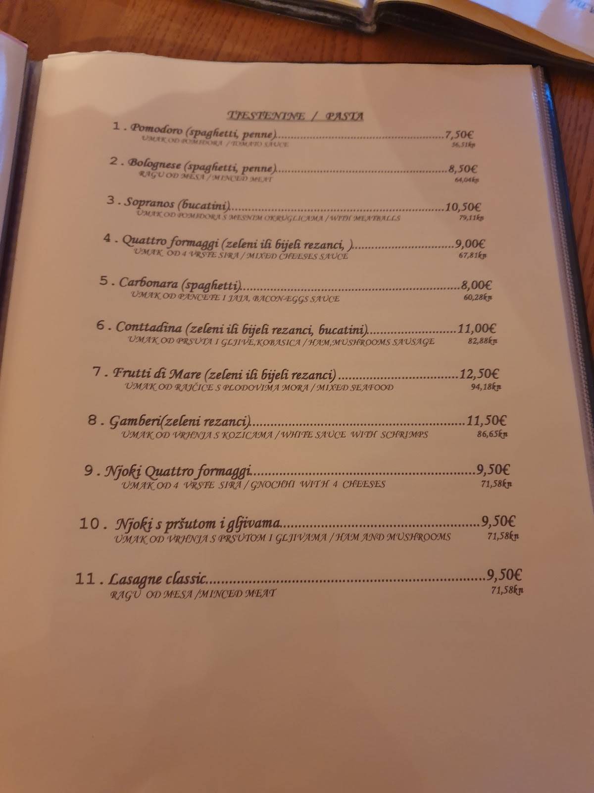 Pizzeria Pepi меню