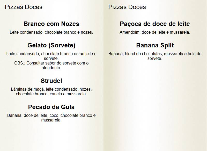Pizzaria Pandorato Riders Bar меню