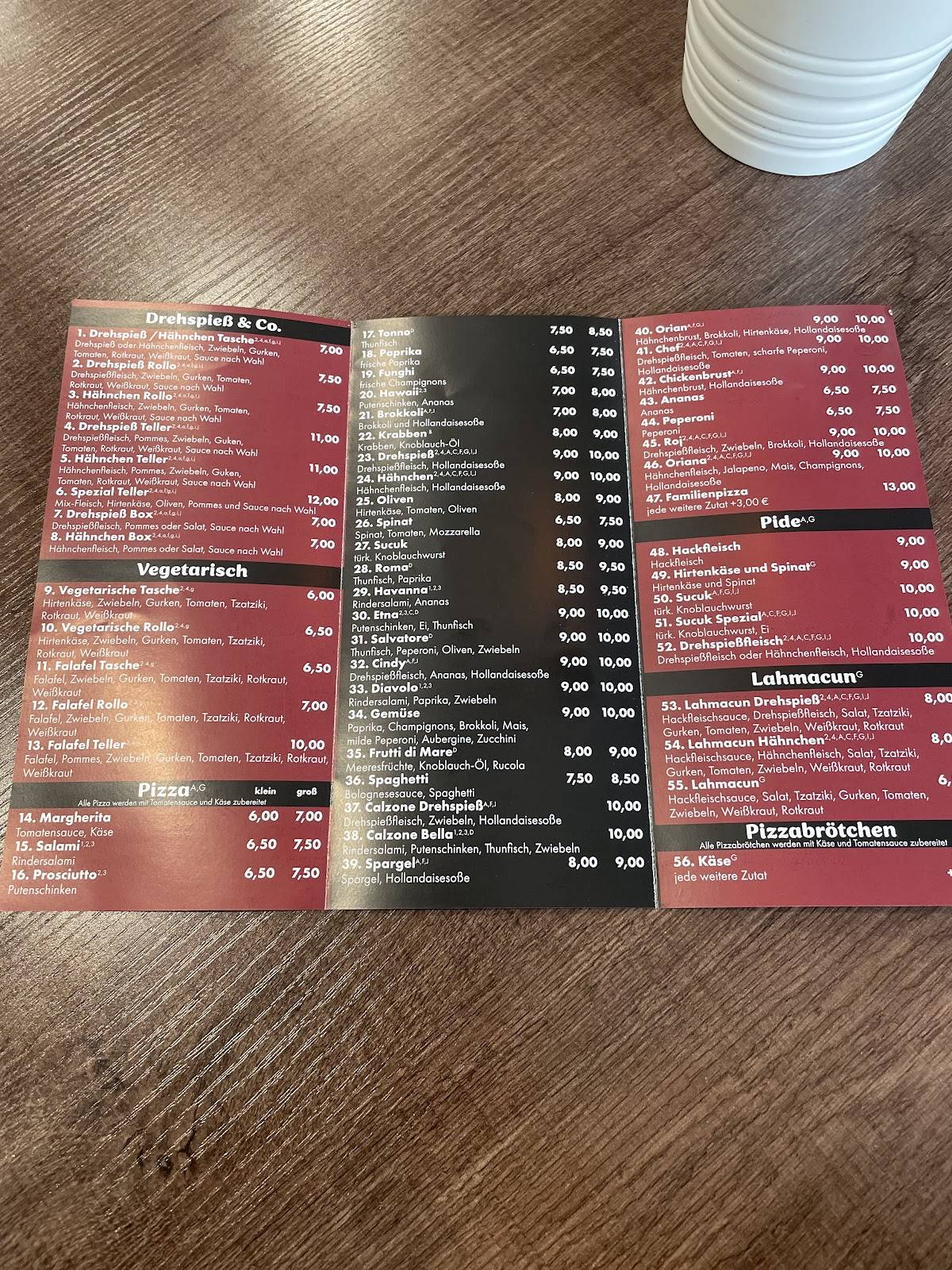 Pizzeria Orian меню