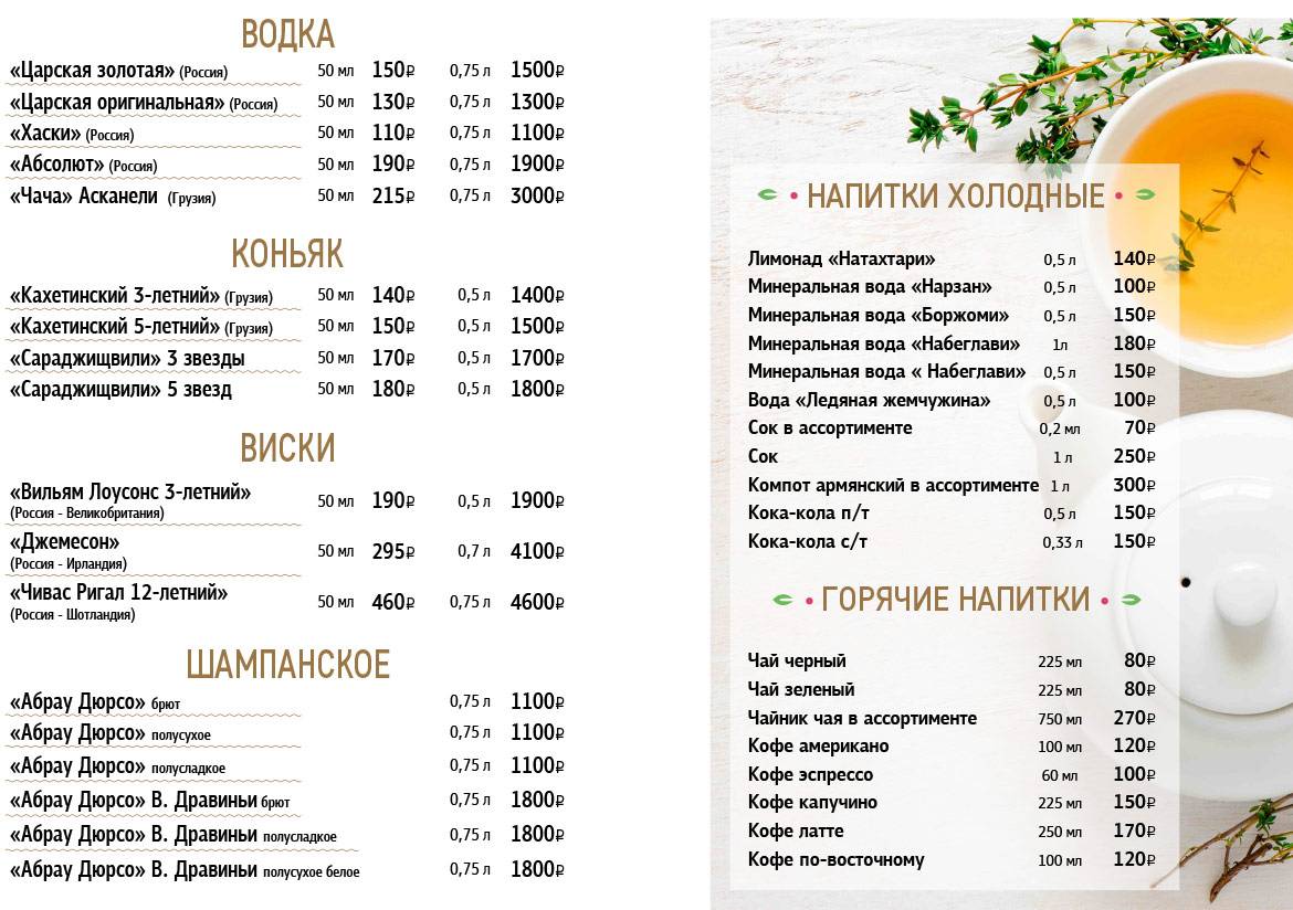 Привет из Батуми меню