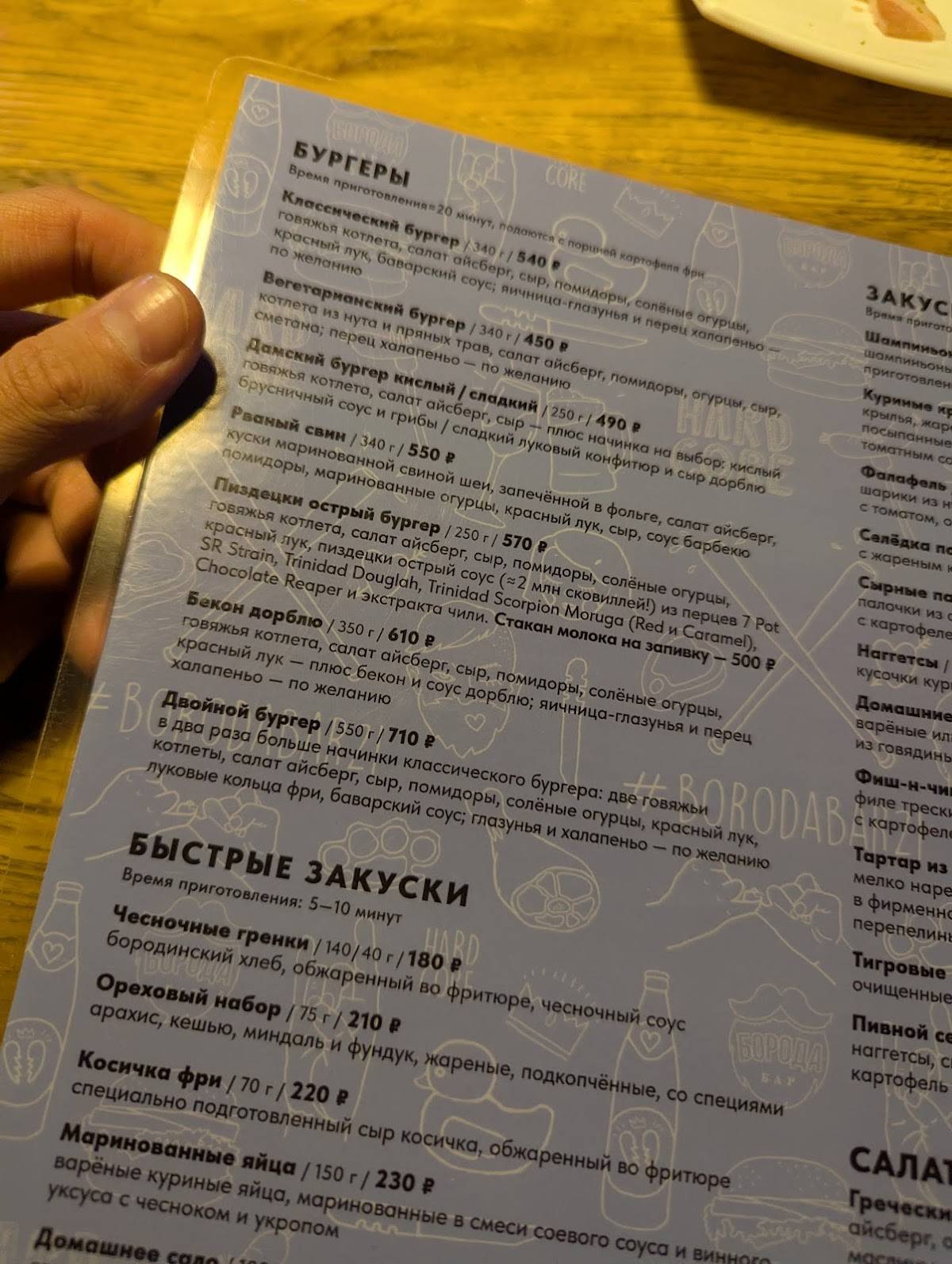 Борода меню