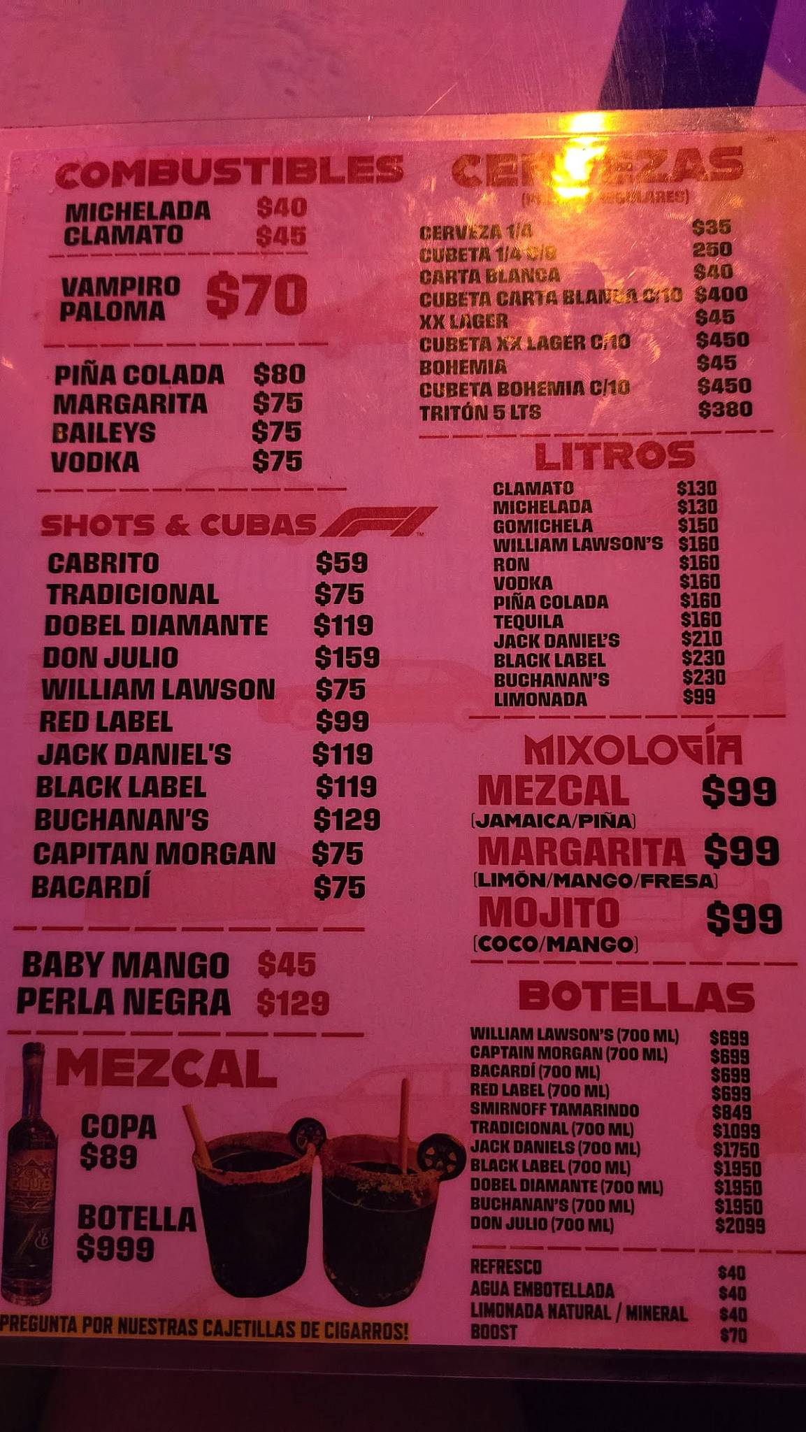 El Club Sobre Ruedas меню