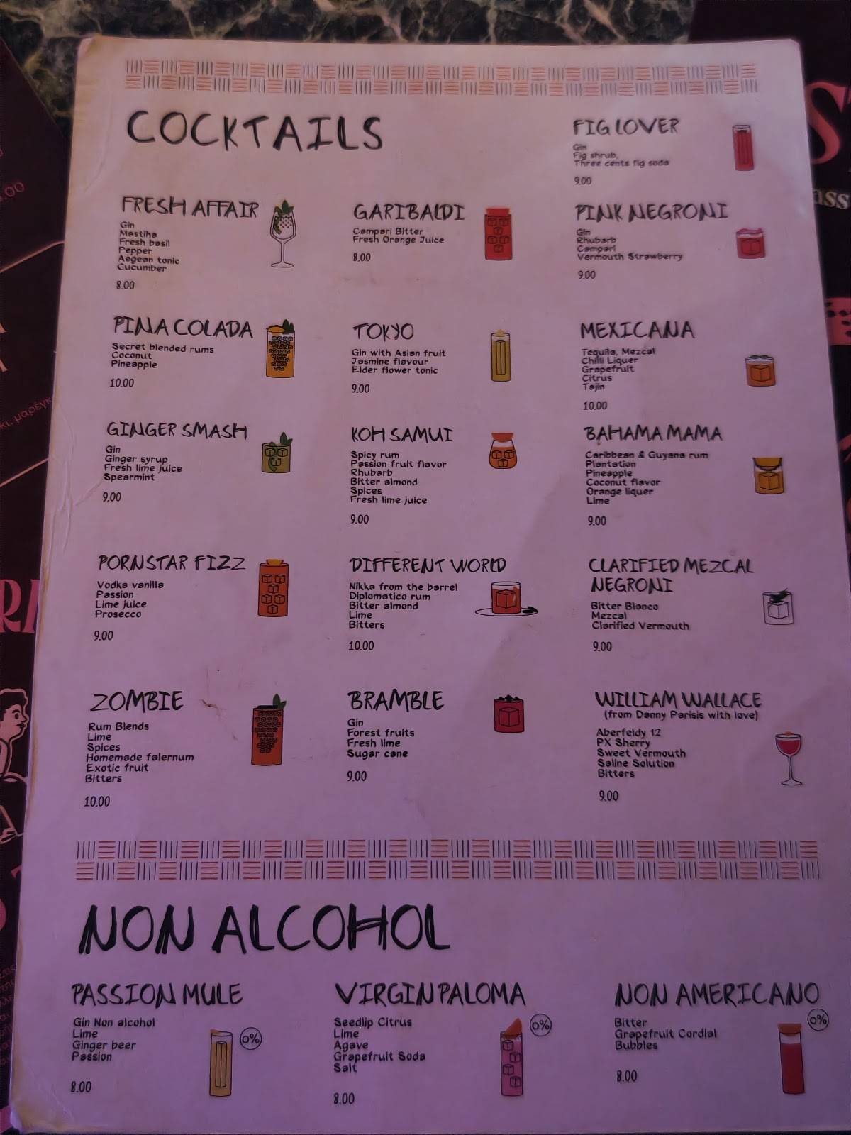 Grappa Vino & Aperitivo меню