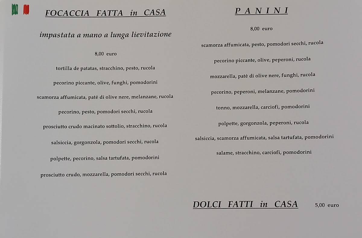 PanDivino - Focacceria Taperia меню