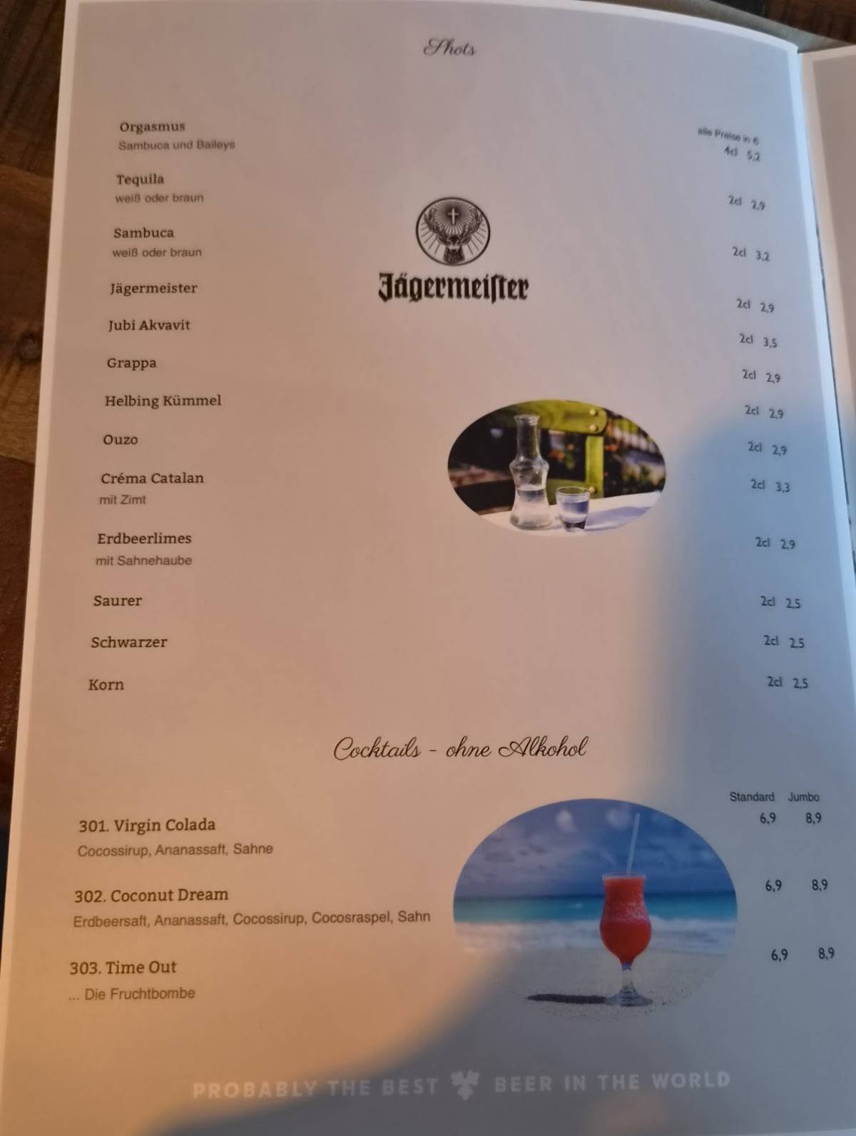 Time Out Sportsbar • Restaurant • Cocktails меню