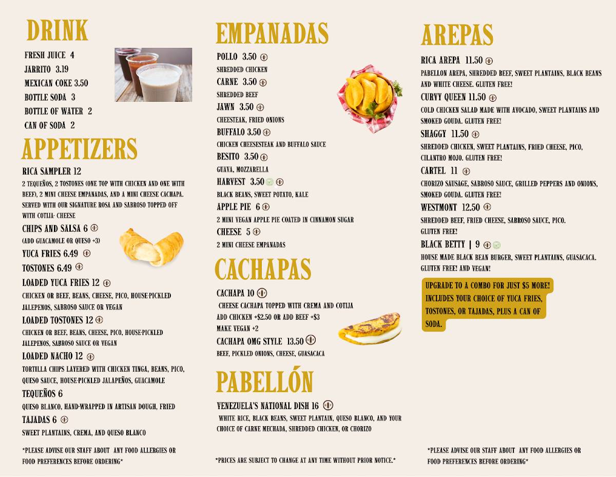 Que Ricas меню