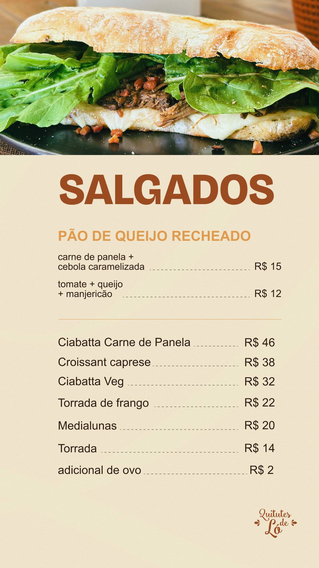 Quitutes de Ló меню