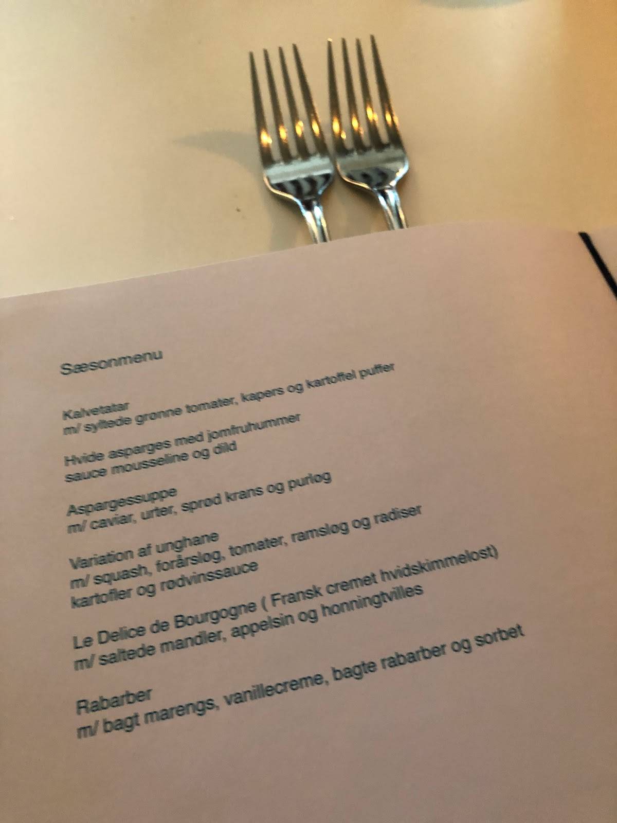 Rørvig Kro меню
