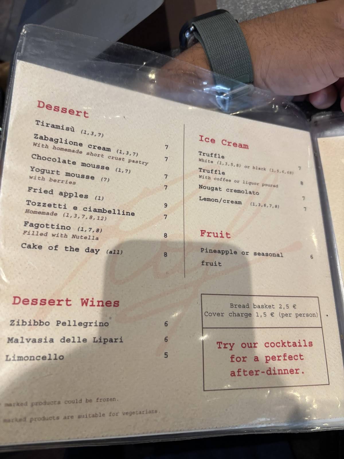 Raf Restaurant меню