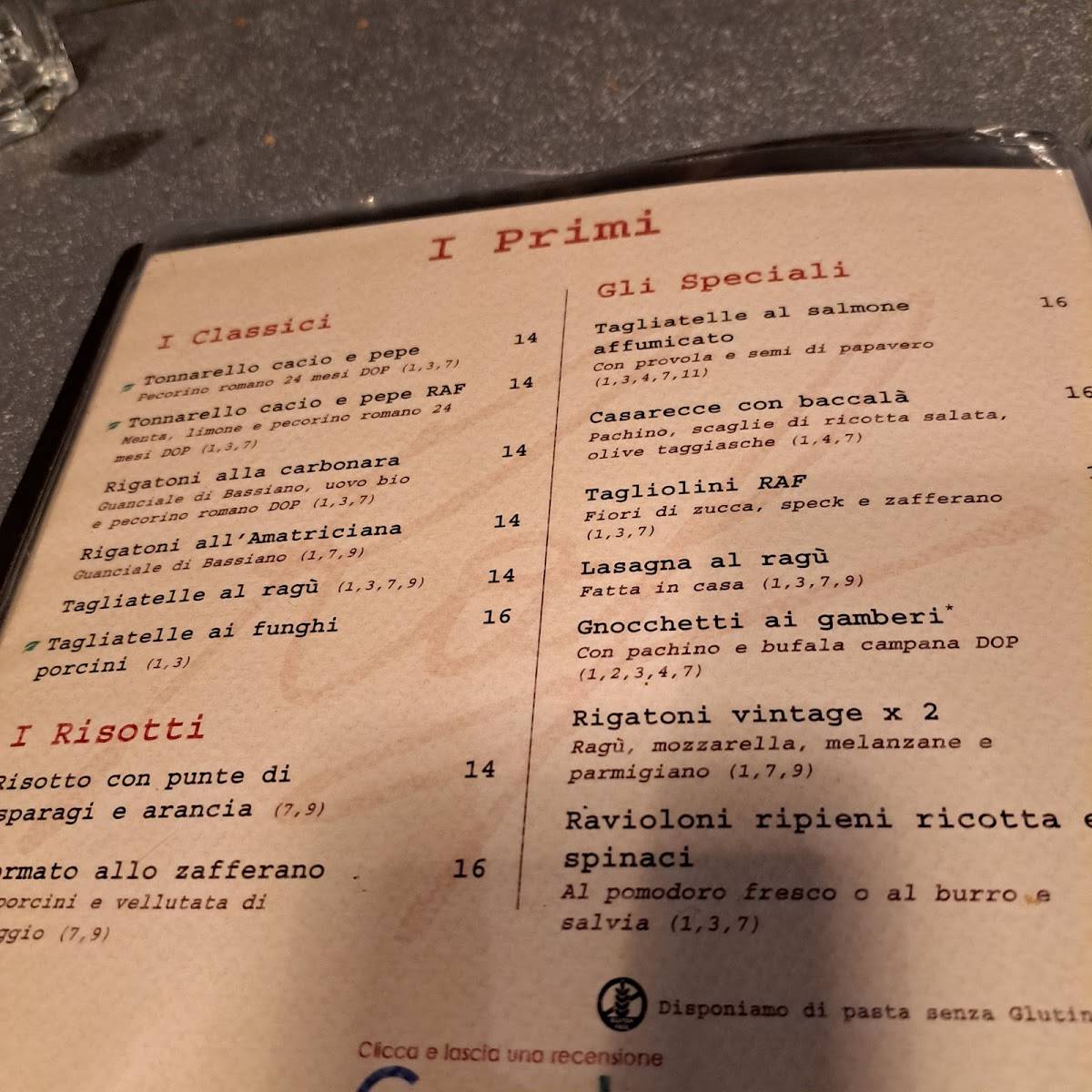 Raf Restaurant меню